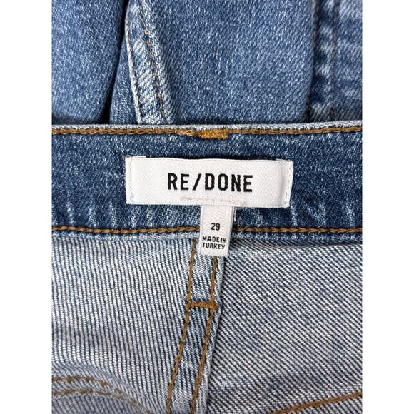 Re/Done Jeans 29 Womens 70s Ultra High Rise Stove Pipe Raw Hem Distressed - Picture 6 of 9